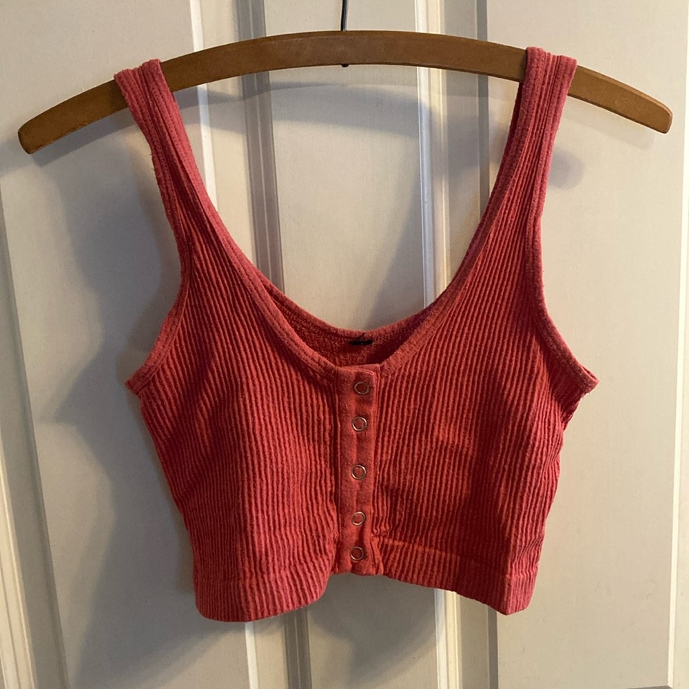 Size M/L Ribbed Button-Down Urban Outfitters Crop Top